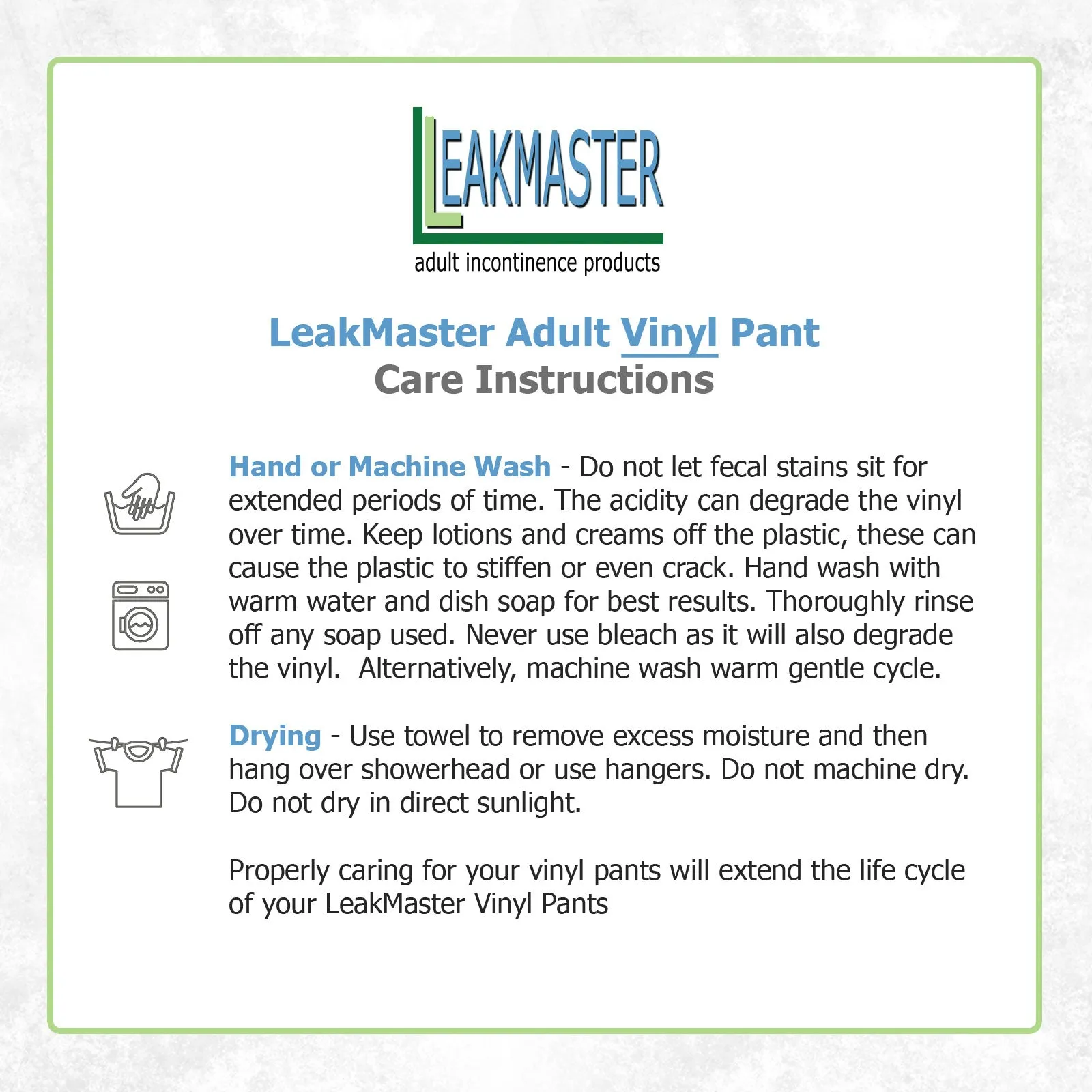 Leak Master Deluxe Adult Plastic Pants