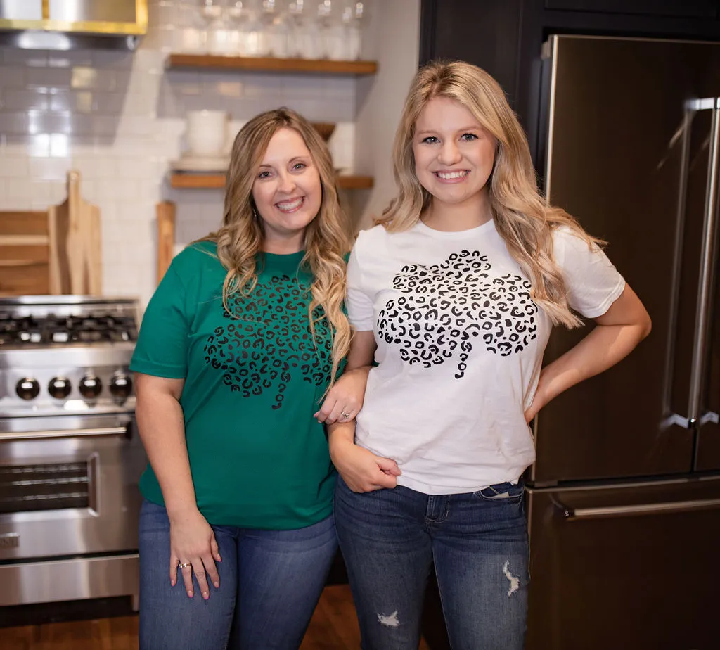 Leopard Shamrock Tee