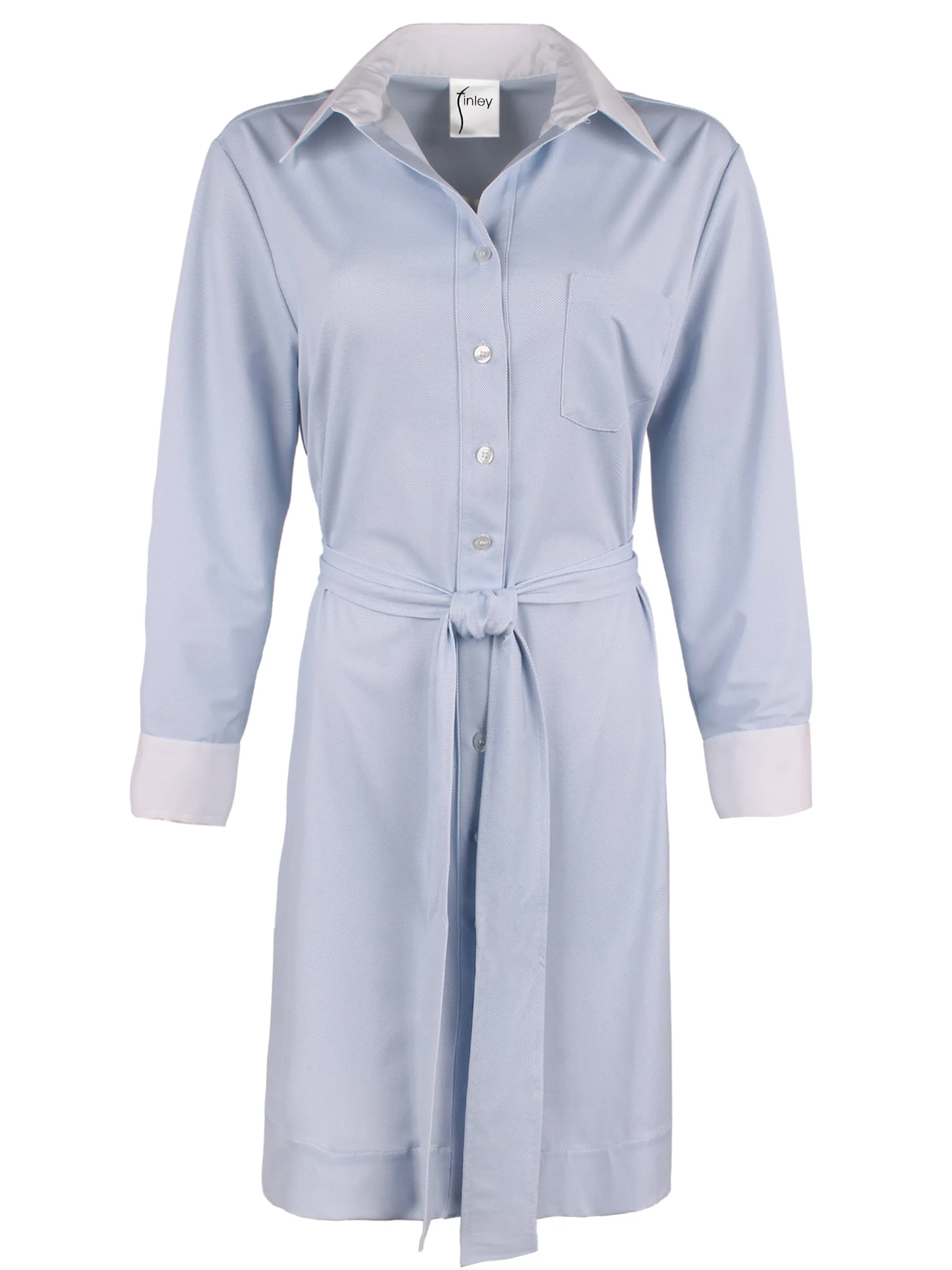 Liam Tie-Front Shirt Dress 4-Way Stretch Knit