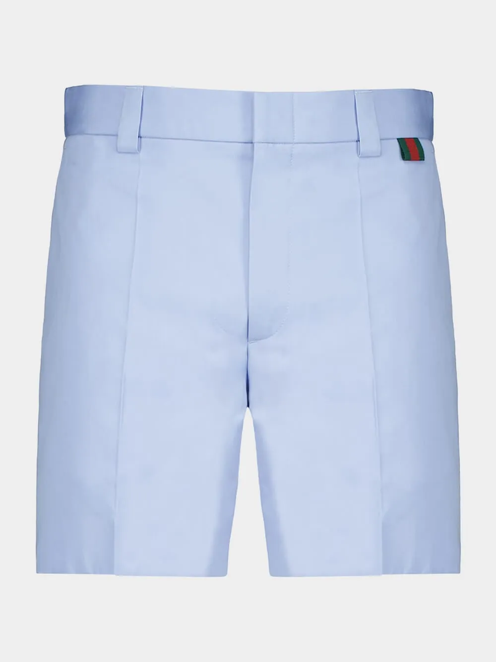 Light Blue Cotton Poplin Shorts
