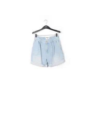 Light blue denim boyfriend shorts