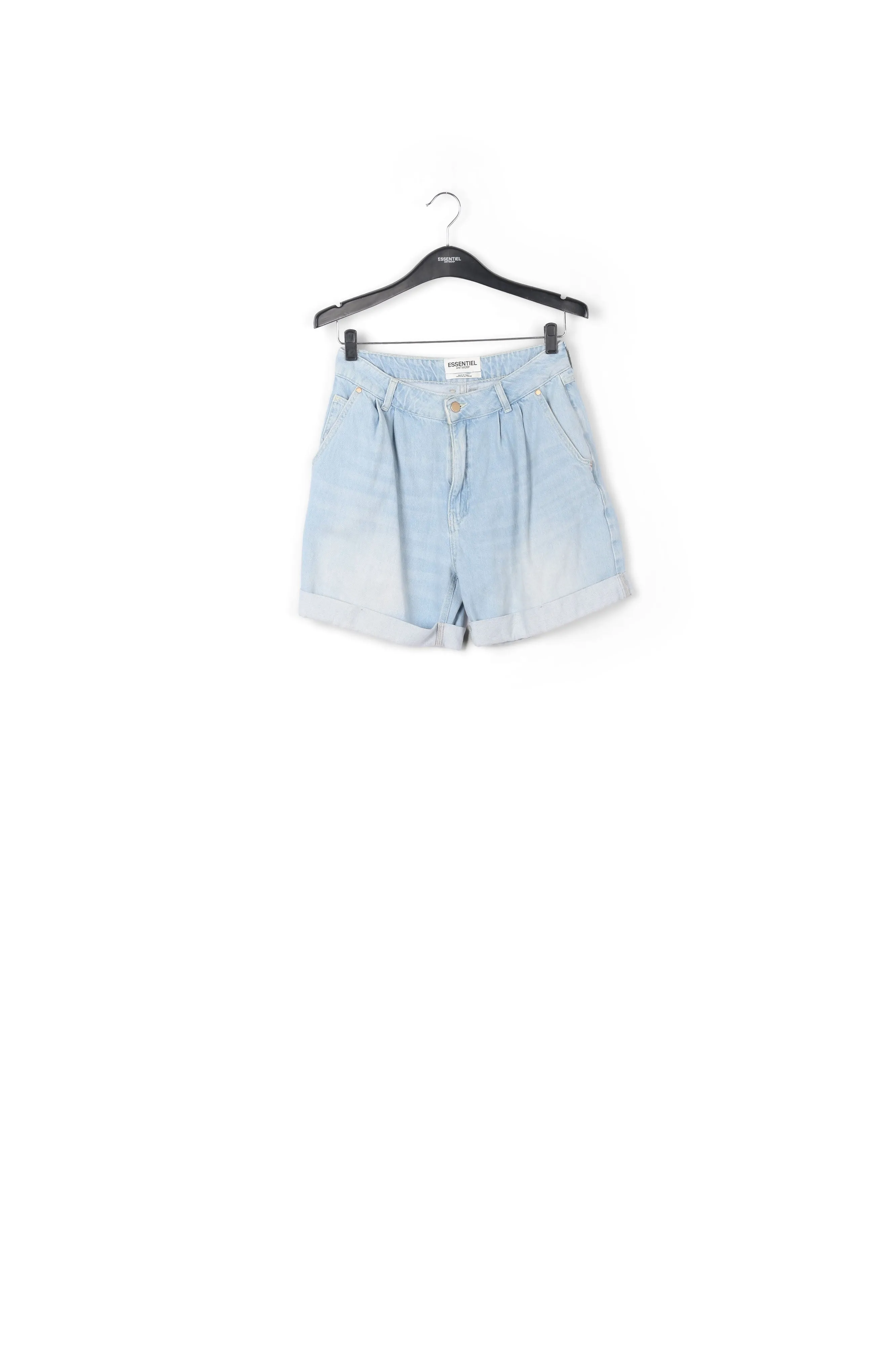 Light blue denim boyfriend shorts
