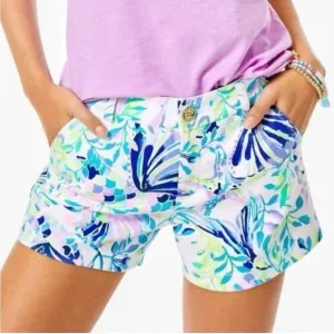 Lilly Pulitzer Callahan Stretch Short Resort White Shell Beach Size 6