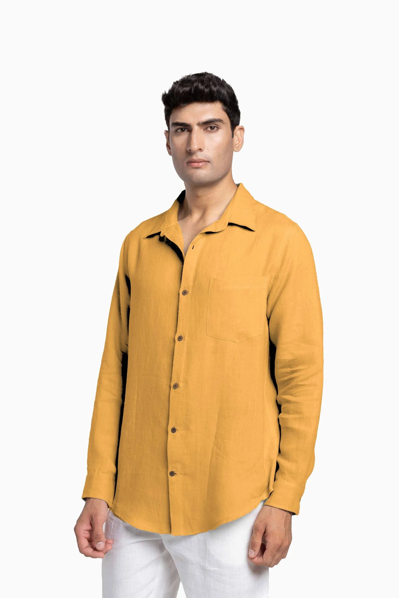 Linen Abel Shirt-Midnight Green