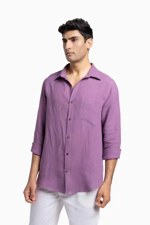 Linen Abel Shirt-Misty Lilac