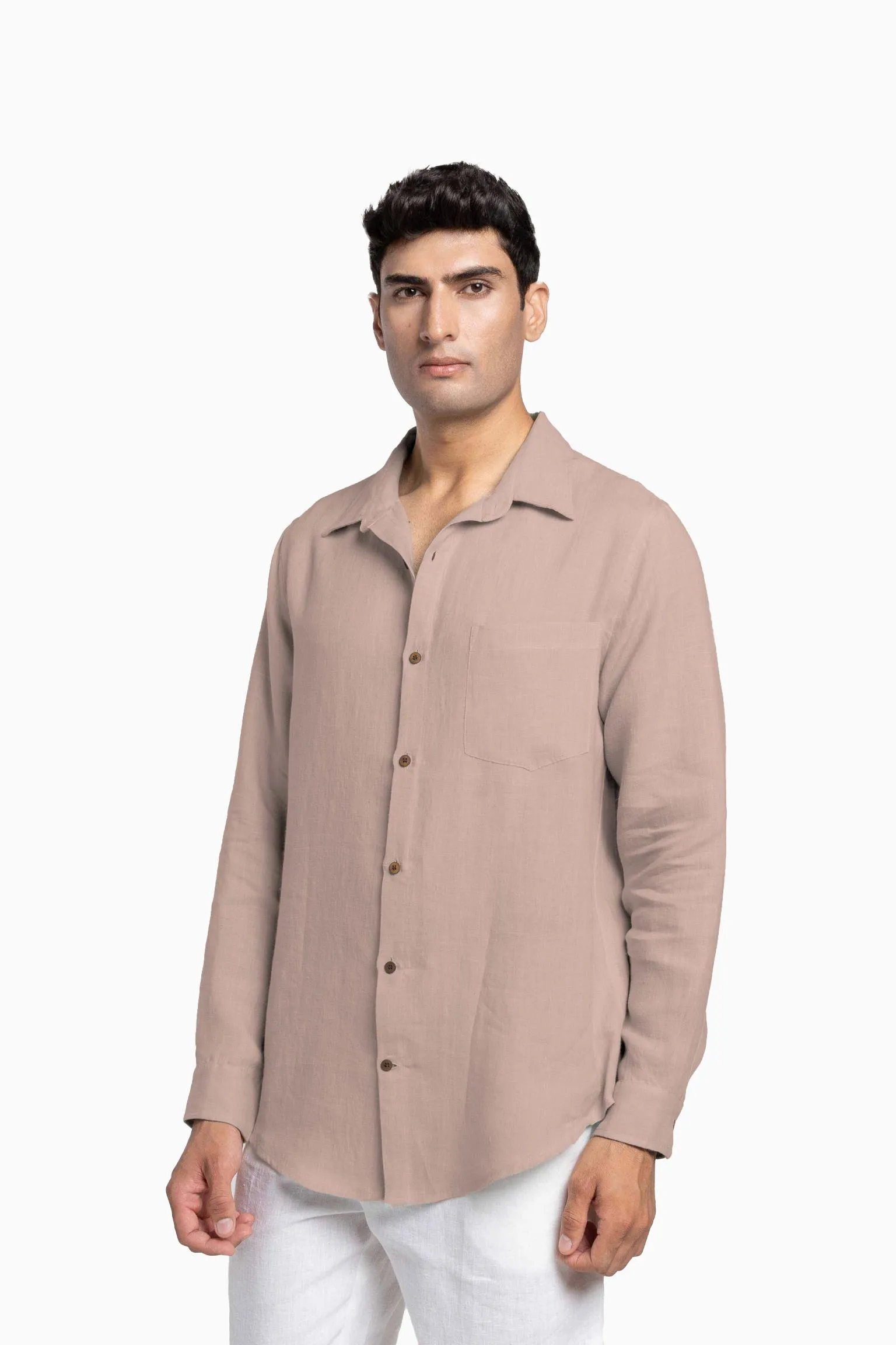 Linen Abel Shirt-Misty Lilac