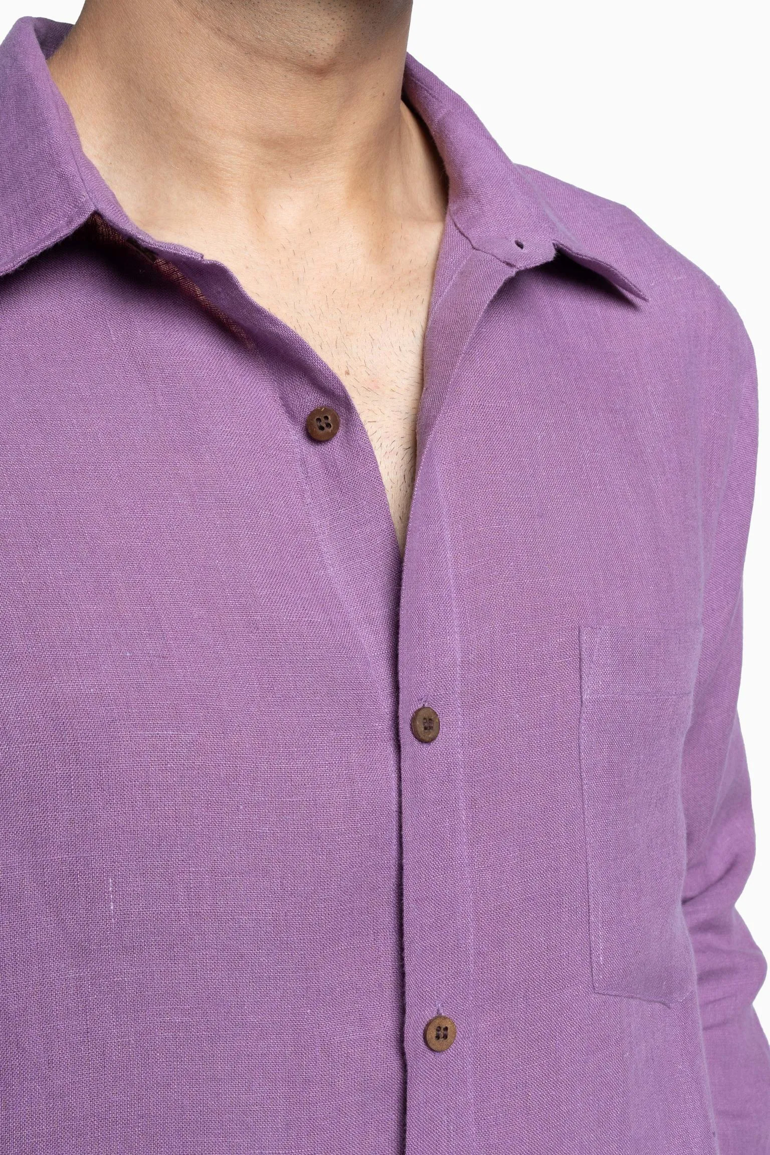 Linen Abel Shirt-Misty Lilac