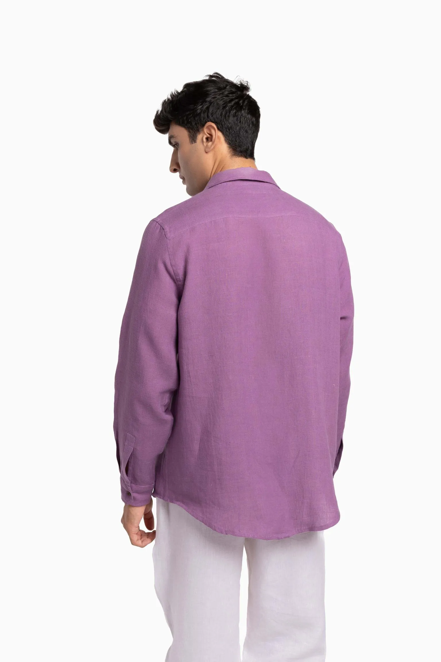 Linen Abel Shirt-Misty Lilac