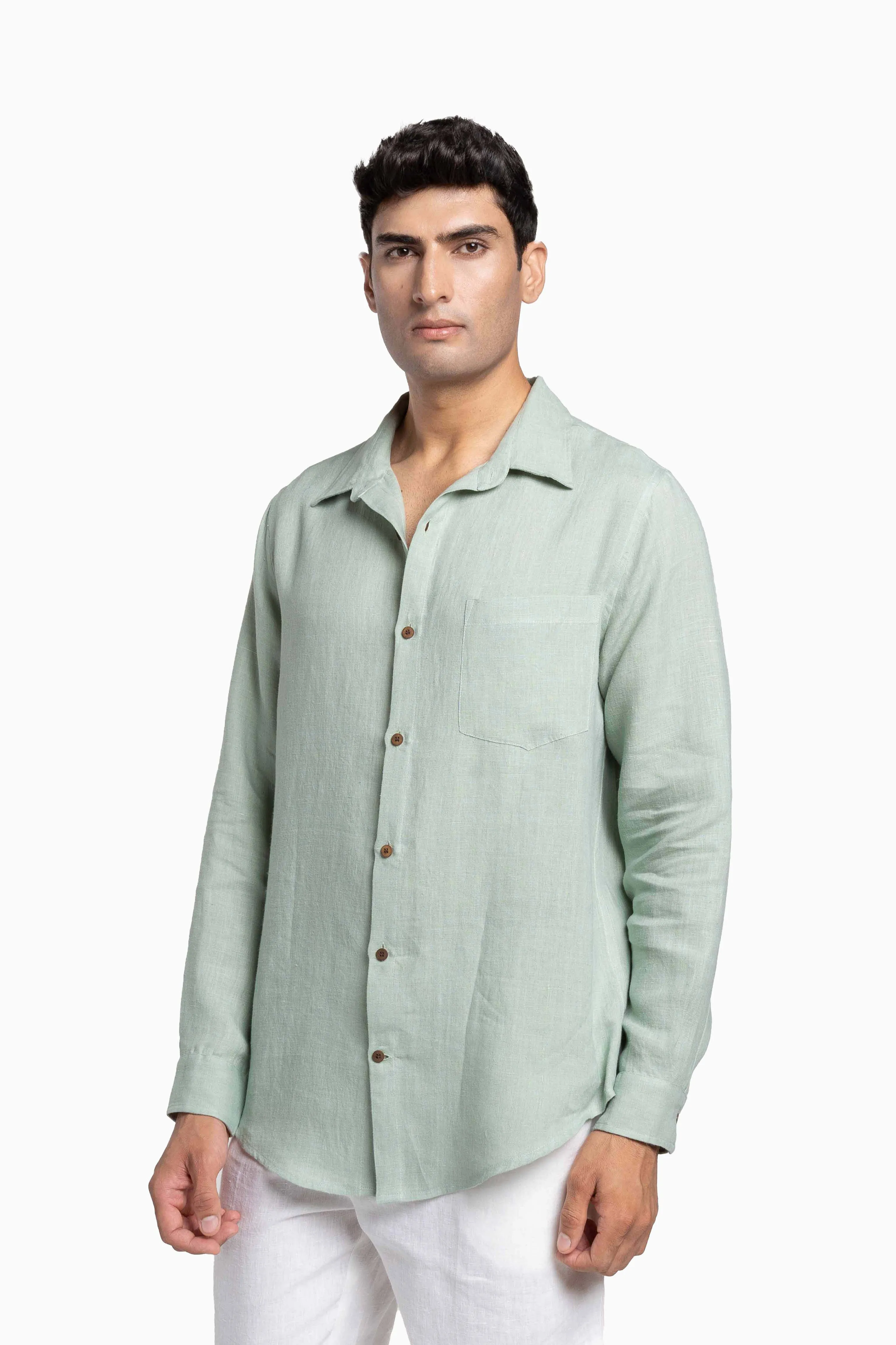 Linen Abel Shirt-Misty Lilac