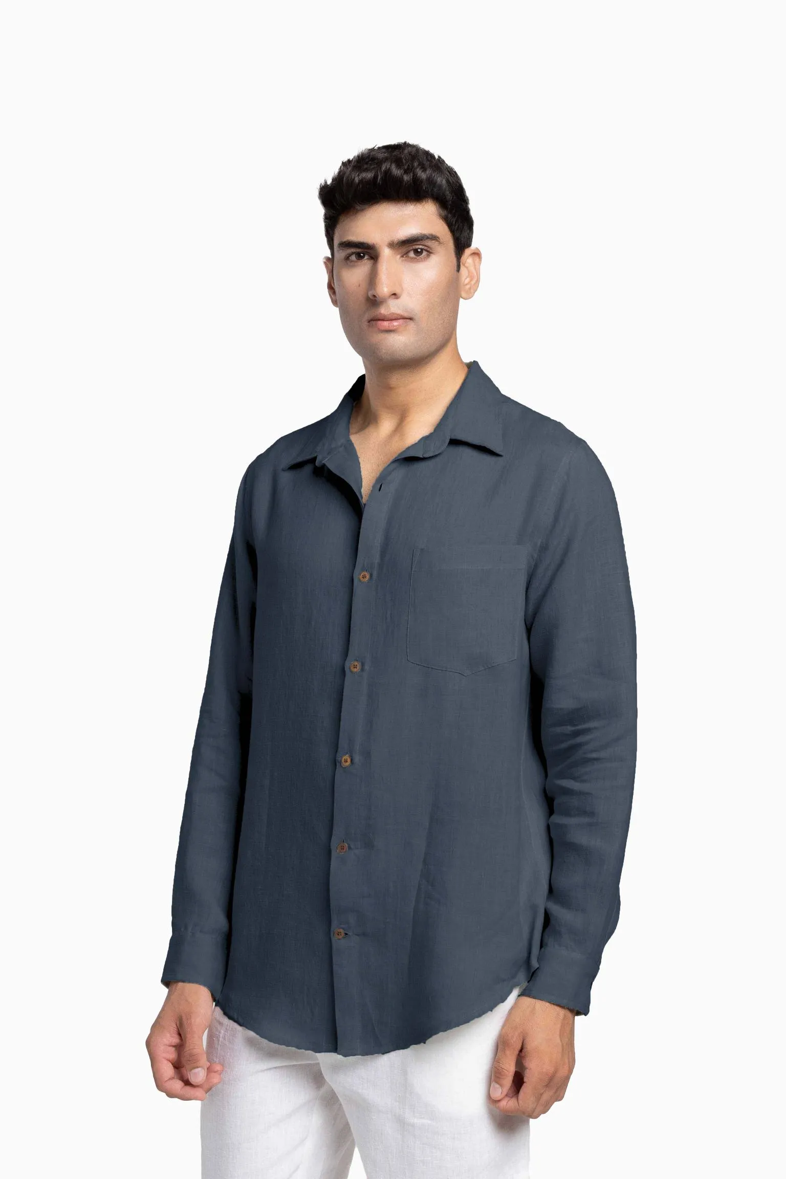 Linen Abel Shirt-Misty Lilac