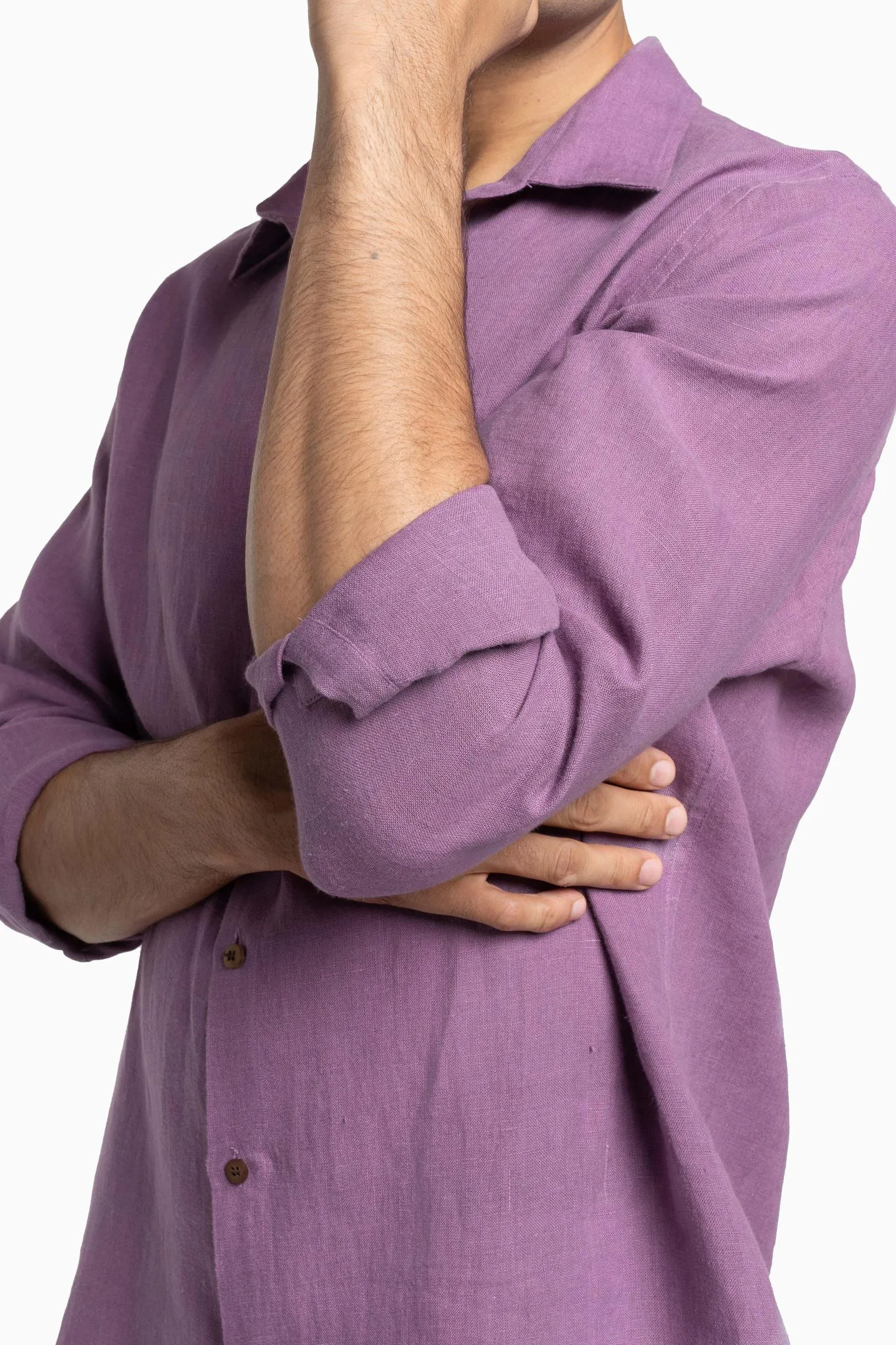 Linen Abel Shirt-Misty Lilac