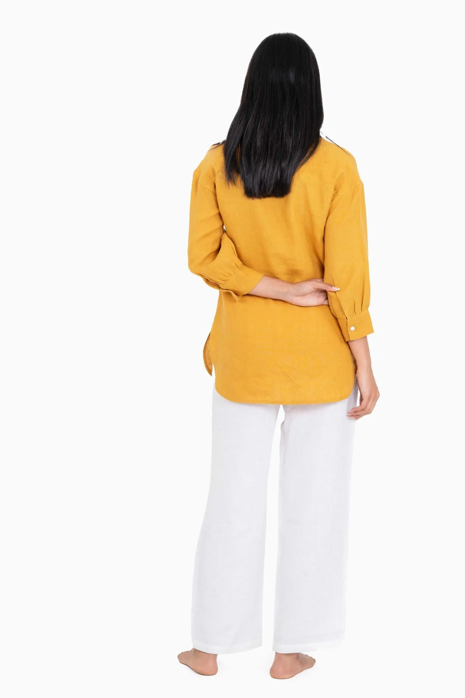 Linen Adele Shirt-Pacific Blue