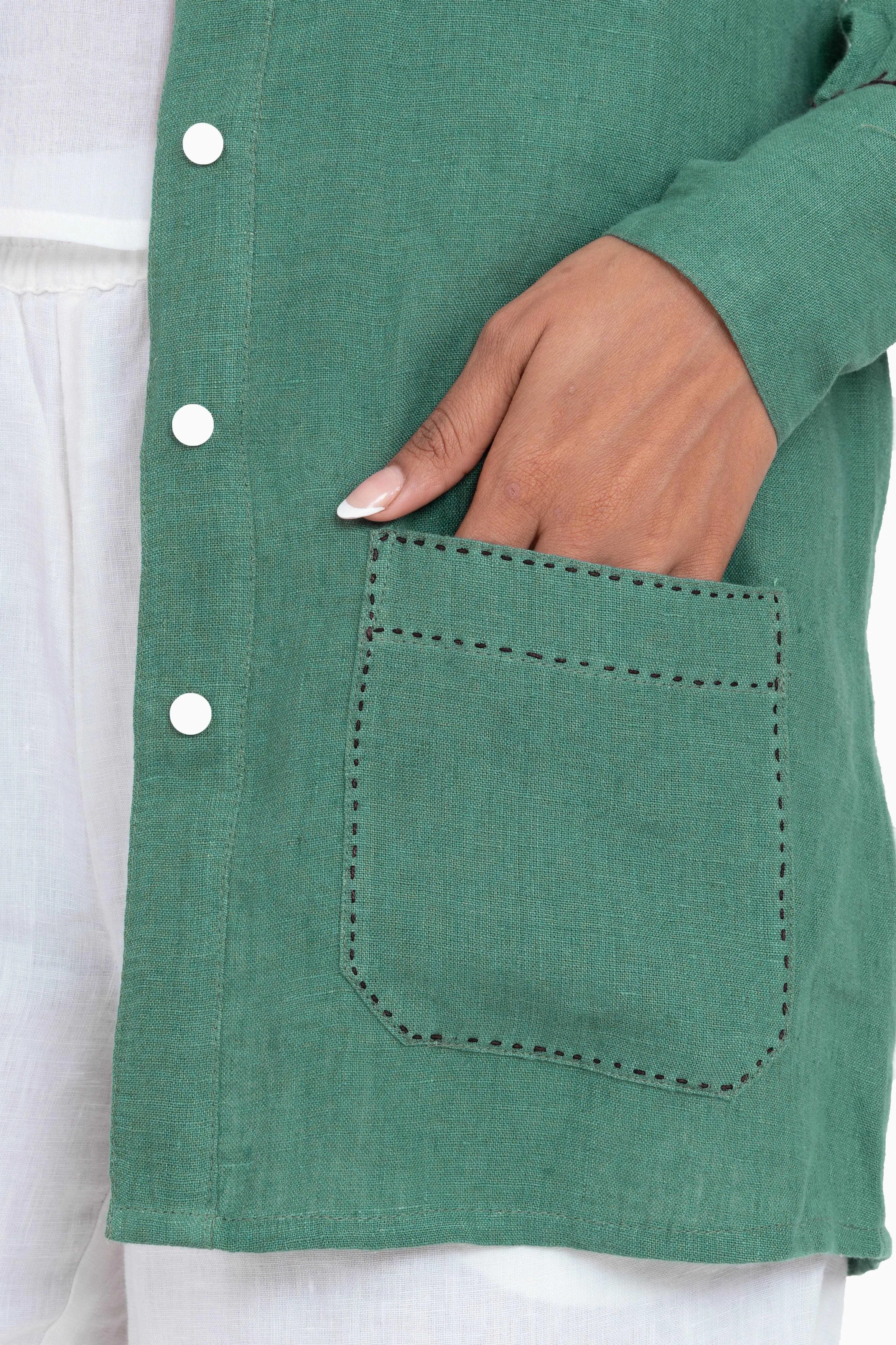 Linen Anne Shirt-Misty Lilac