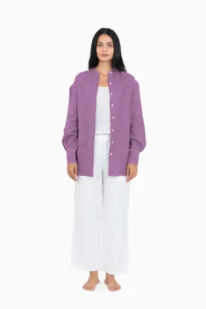 Linen Anne Shirt-Misty Lilac