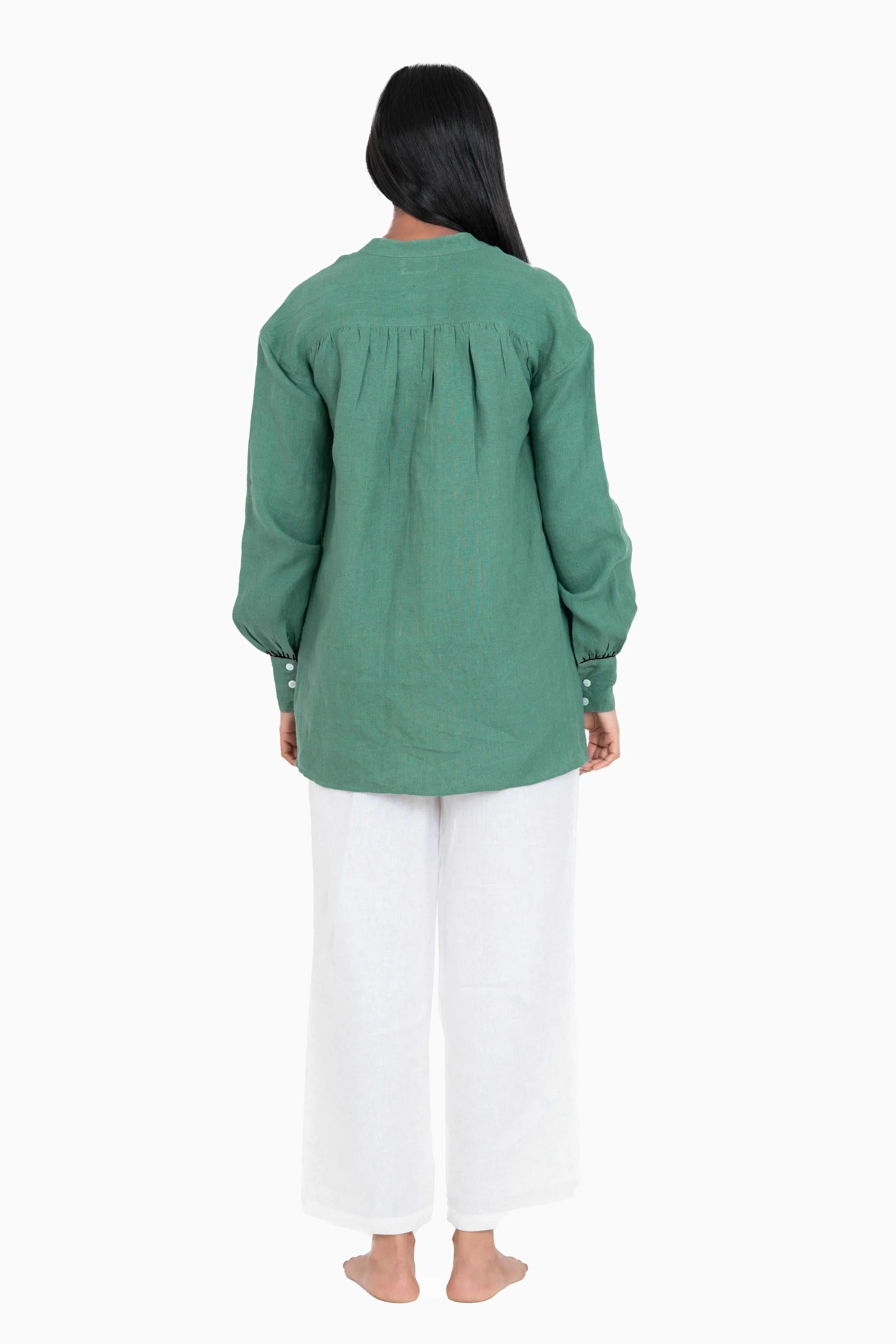 Linen Anne Shirt-Misty Lilac