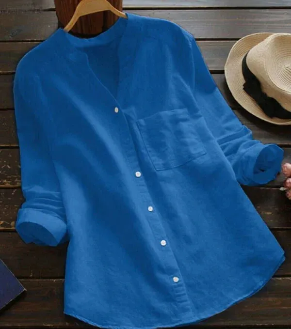 Linen-Cotton Olivia Blouse, Casual Style