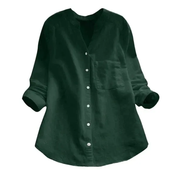 Linen-Cotton Olivia Blouse, Casual Style