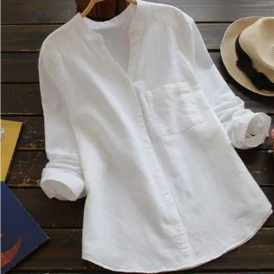 Linen-Cotton Olivia Blouse, Casual Style