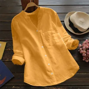 Linen-Cotton Olivia Blouse, Casual Style