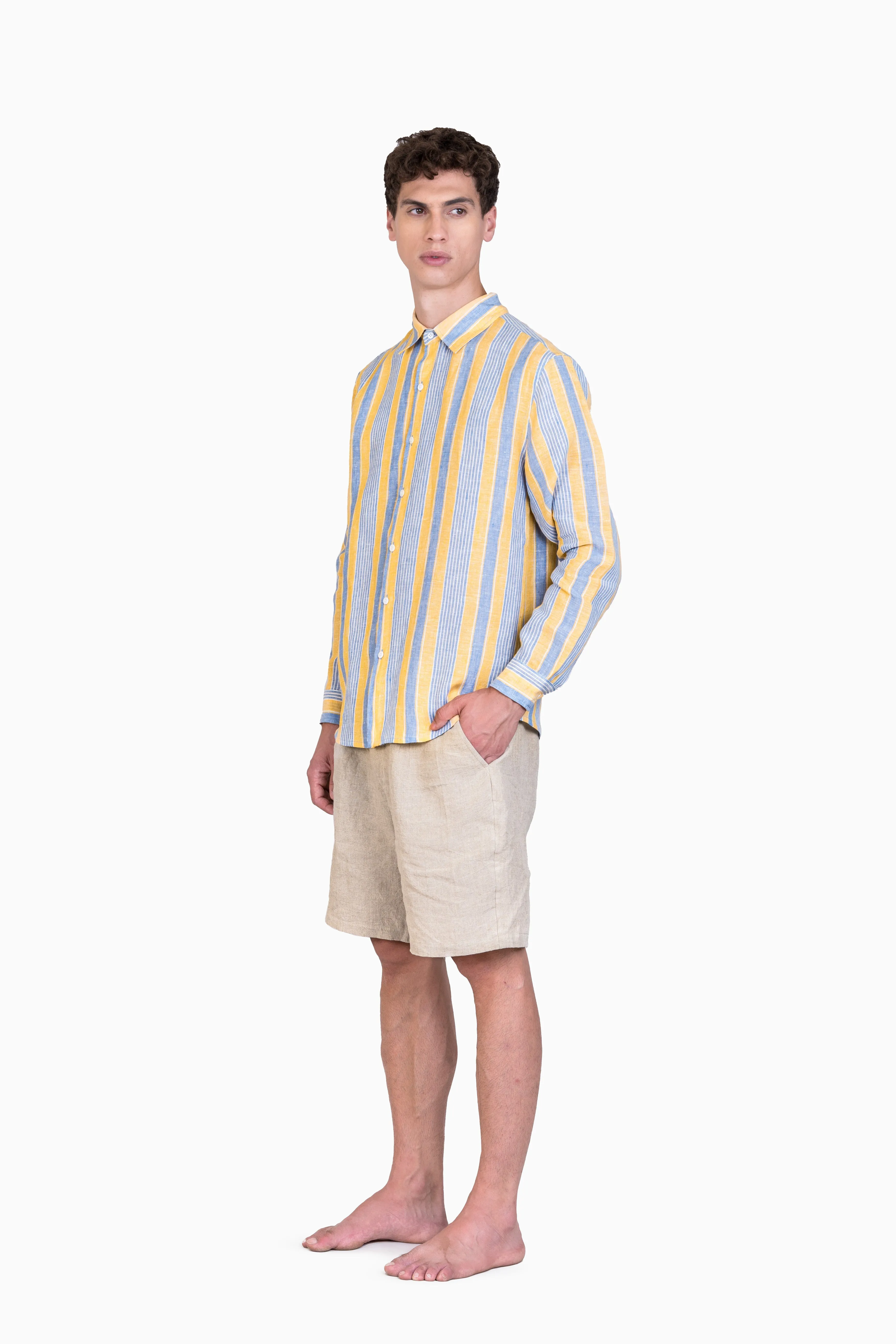 Linen Daryl Shirt-Vern Green