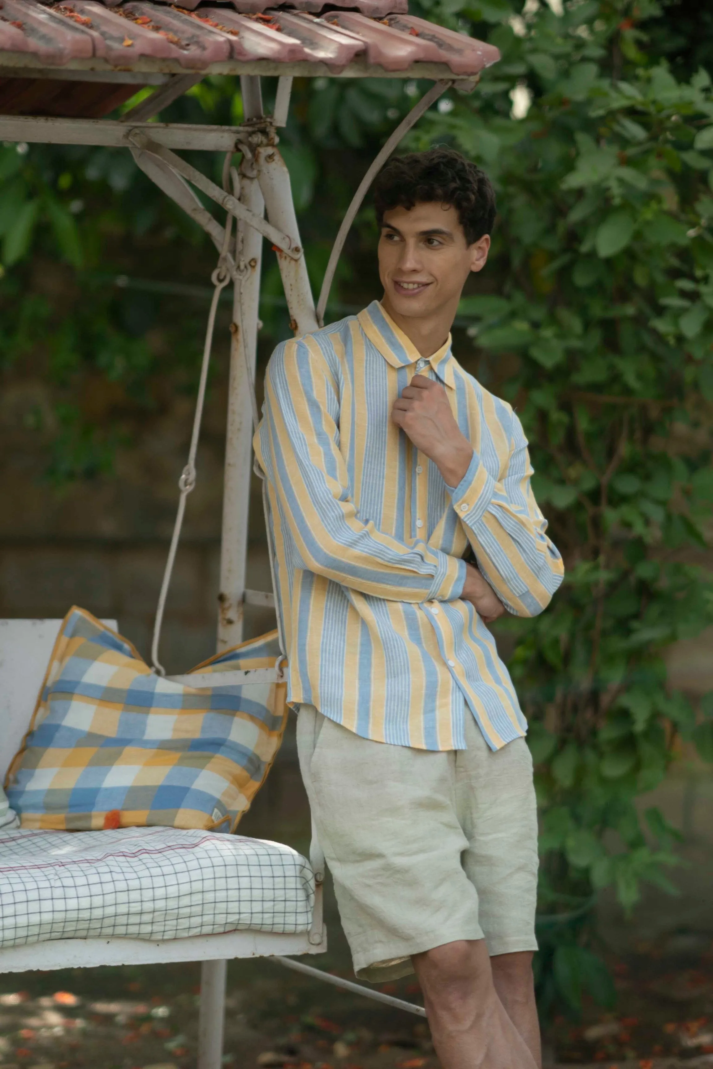 Linen Daryl Shirt-Vern Green