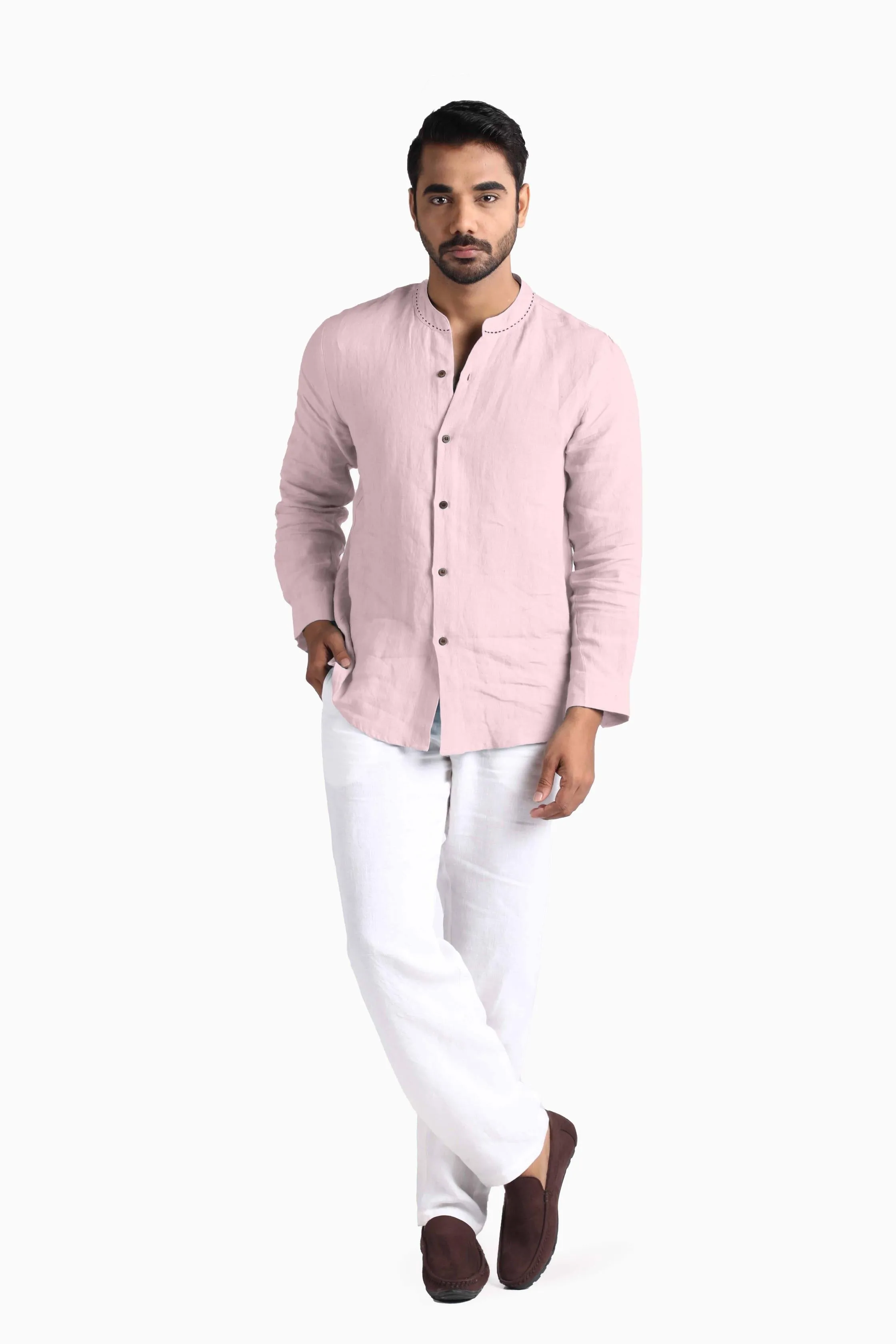 Linen Drake Shirt-Muted Mocha