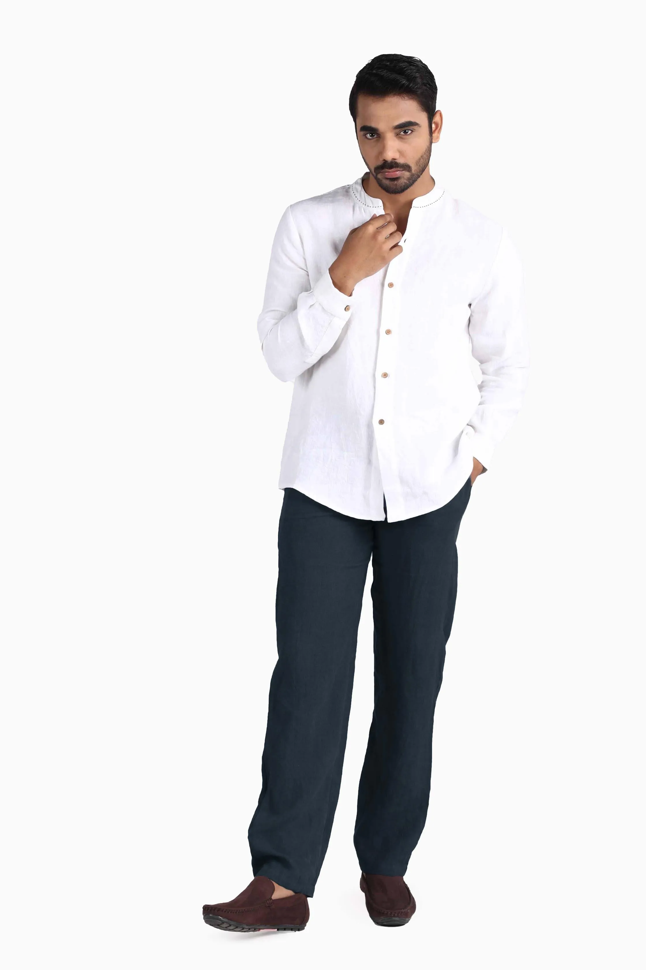Linen Drake Shirt-Muted Mocha