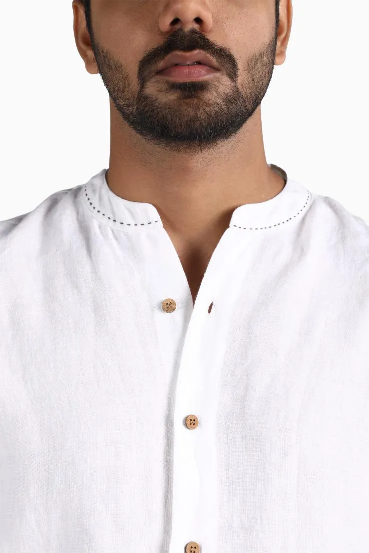 Linen Drake Shirt-Muted Mocha