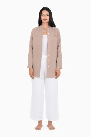 Linen Erin Shirt-Muted Mocha