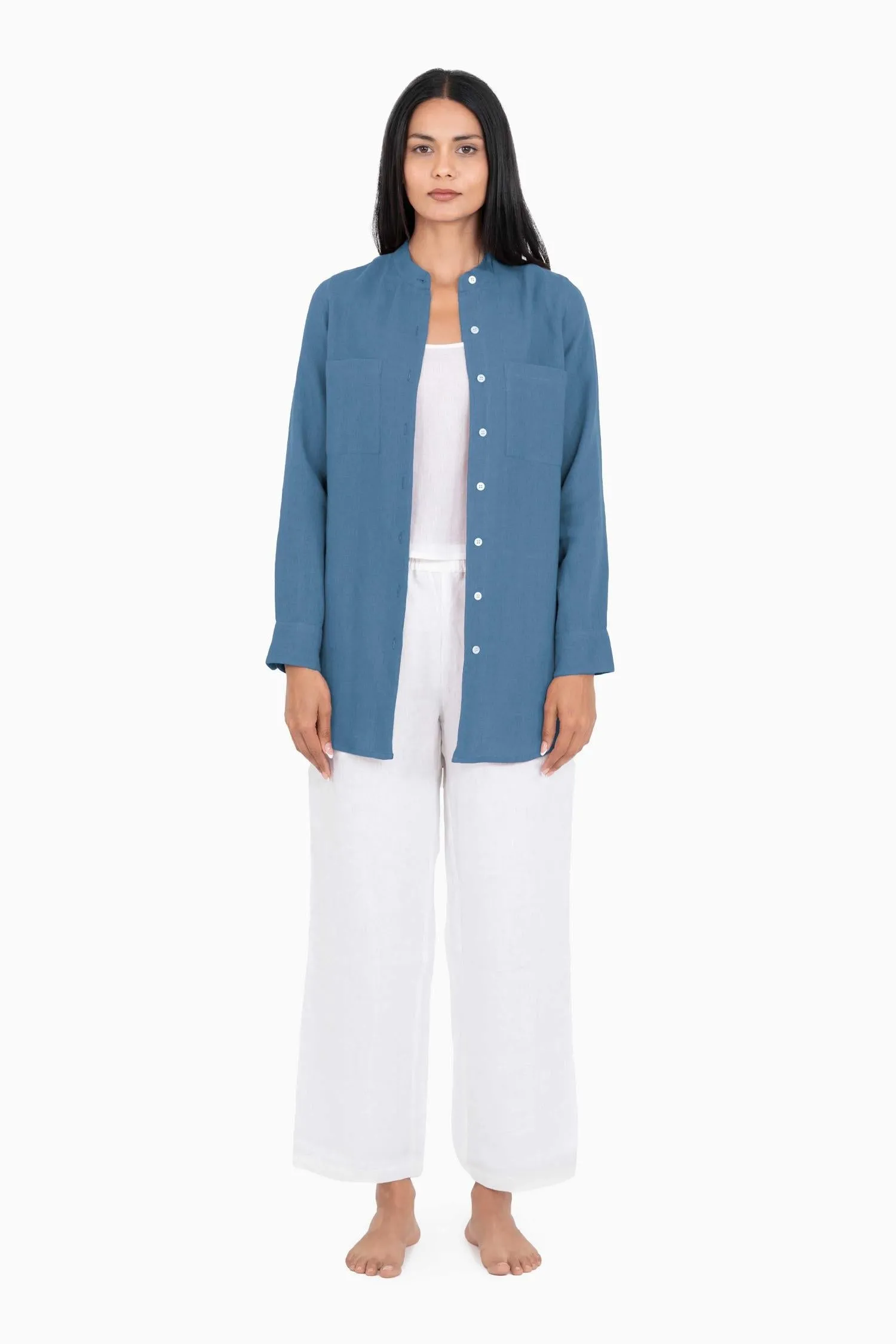 Linen Erin Shirt-Muted Mocha