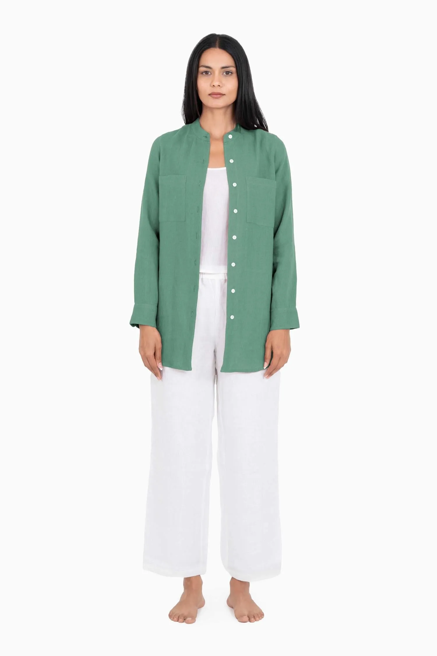 Linen Erin Shirt-Muted Mocha