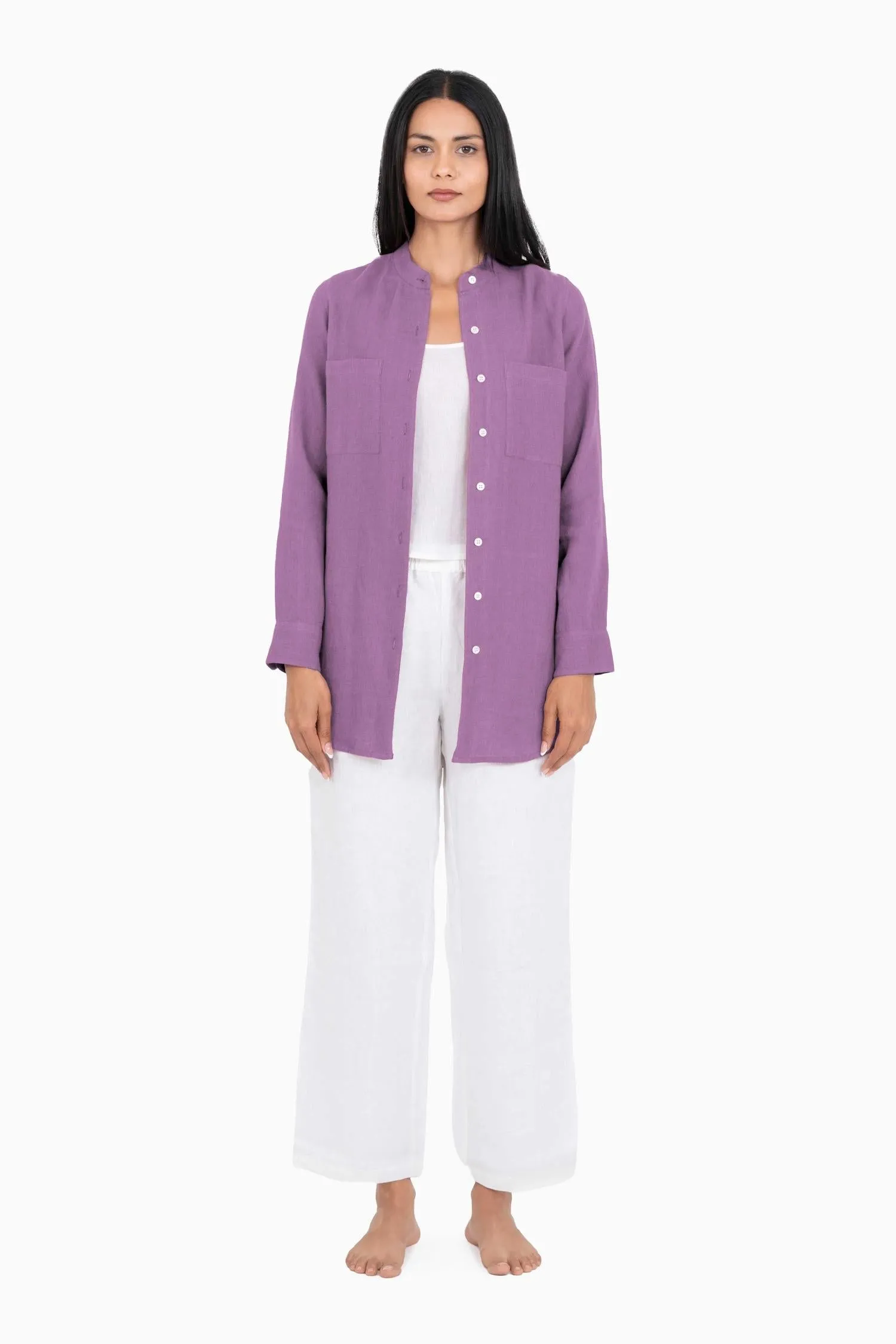 Linen Erin Shirt-Muted Mocha