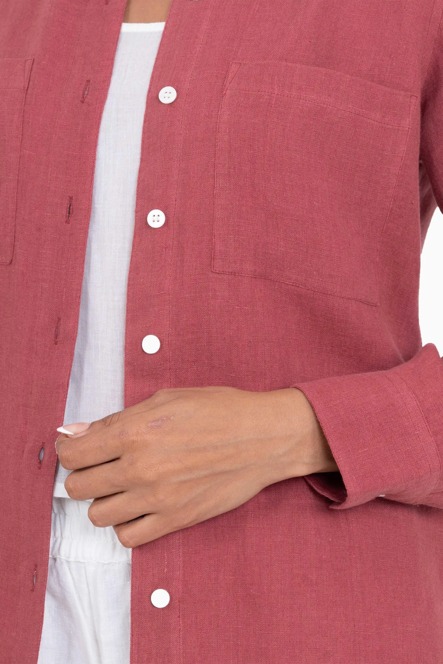 Linen Erin Shirt-Muted Mocha