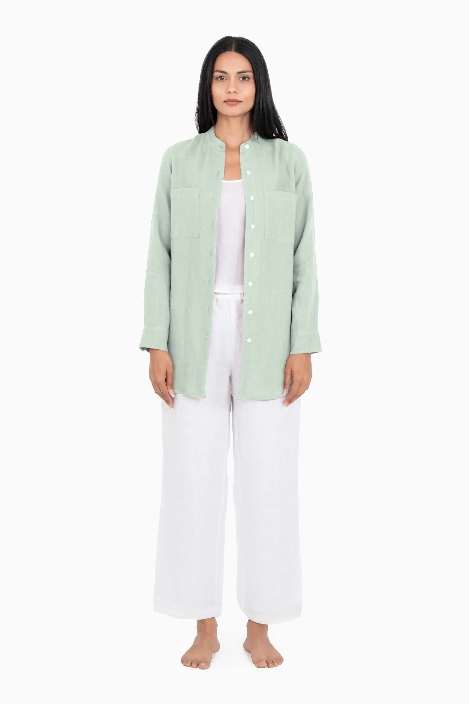 Linen Erin Shirt-Muted Mocha