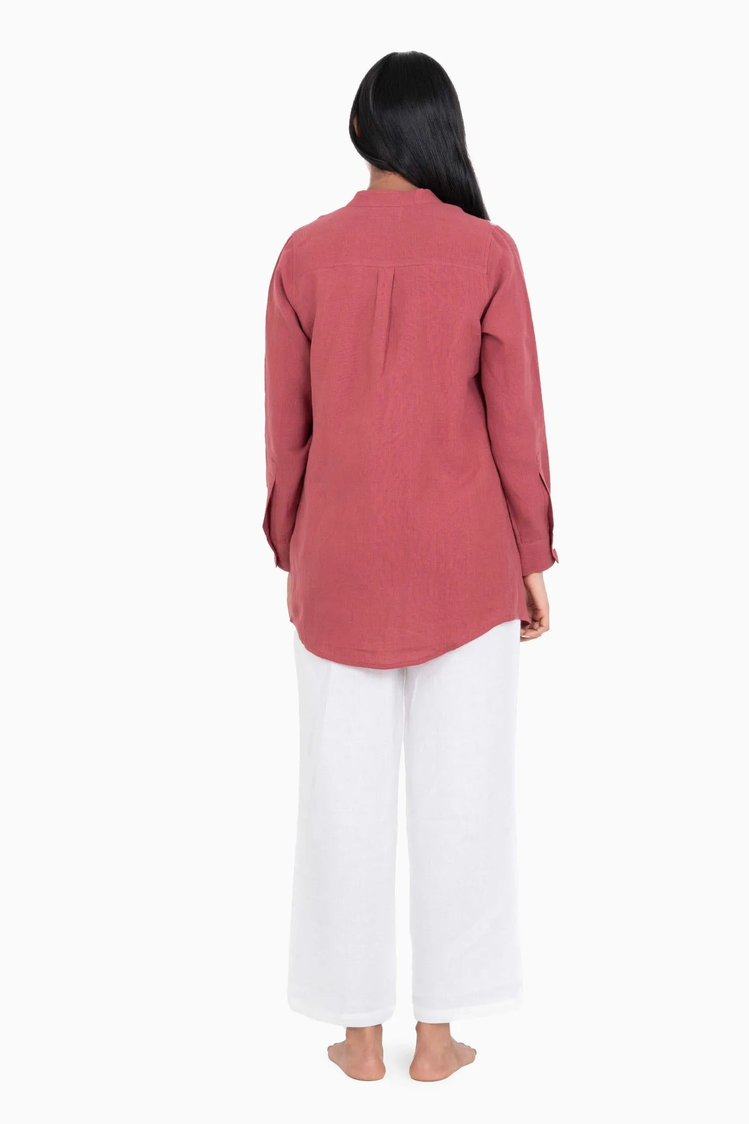 Linen Erin Shirt-Muted Mocha