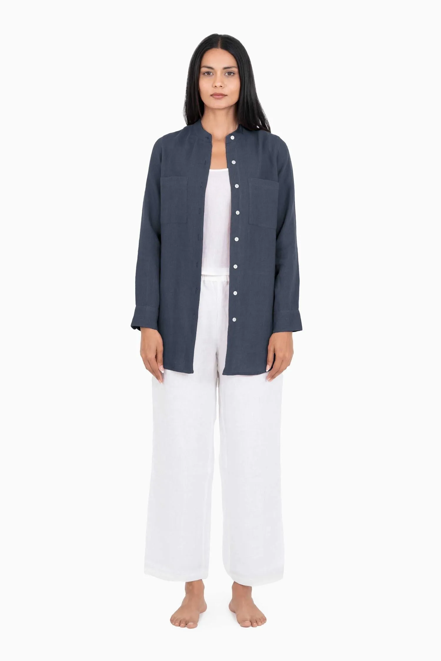 Linen Erin Shirt-Muted Mocha