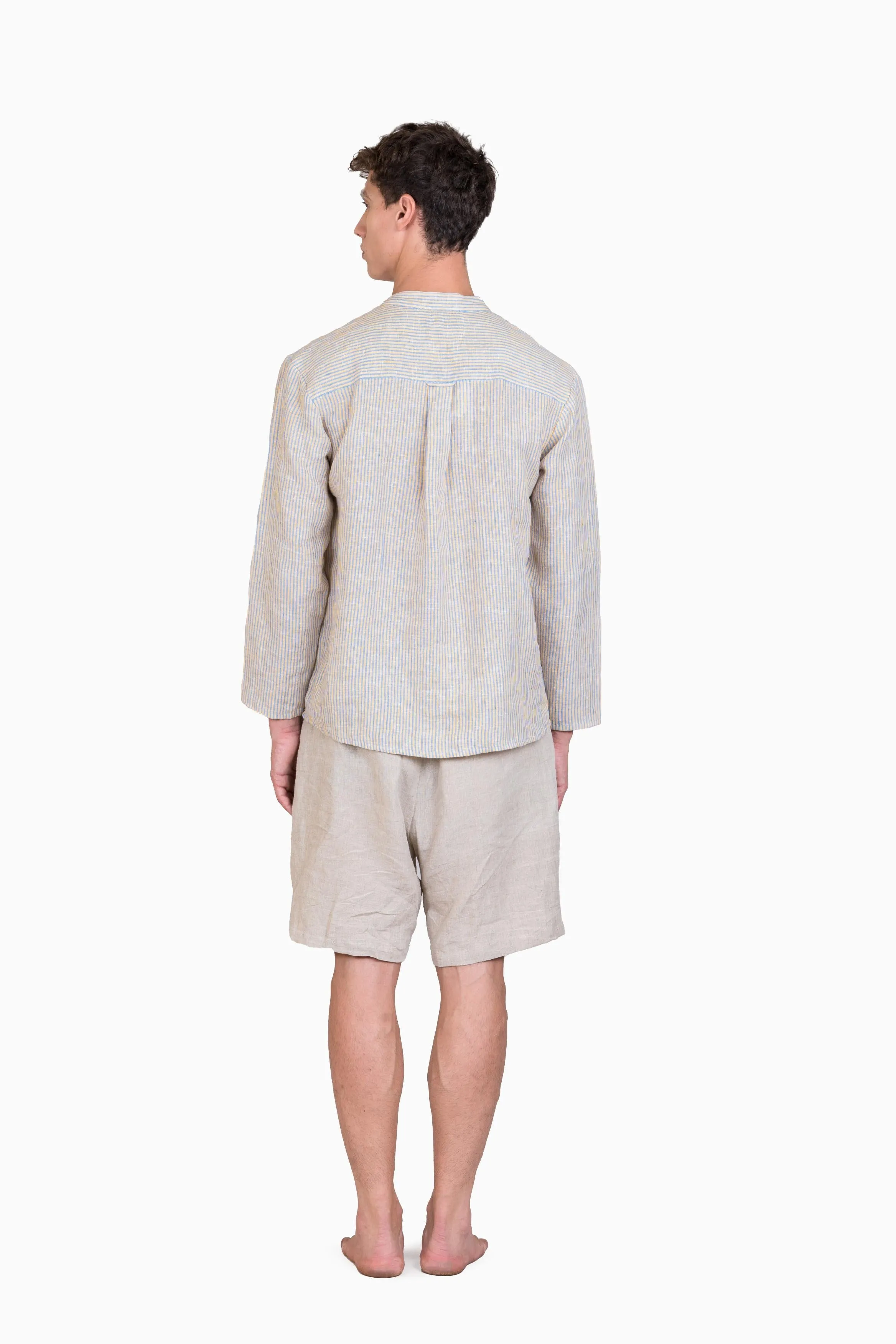 Linen Hugh Shirt-Swirly Red