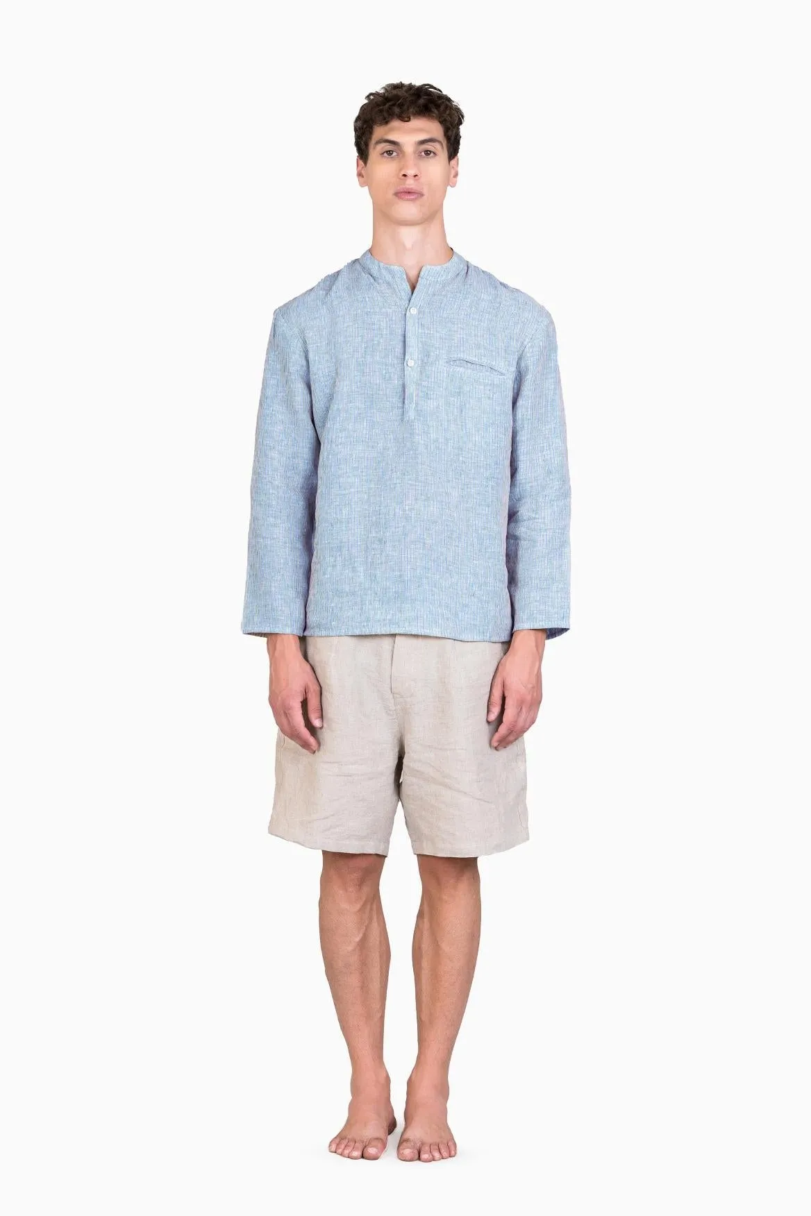 Linen Hugh Shirt-Swirly Red