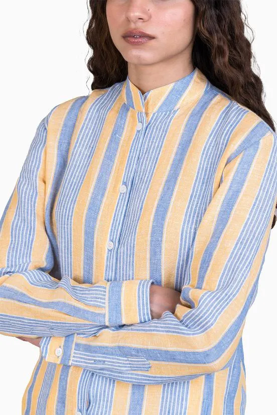 Linen Noelle Shirt-Vern Red