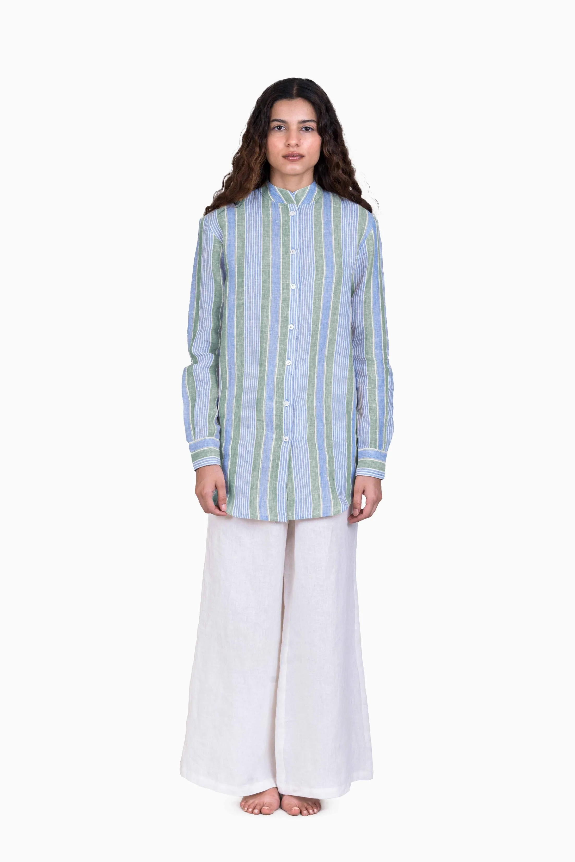 Linen Noelle Shirt-Vern Red