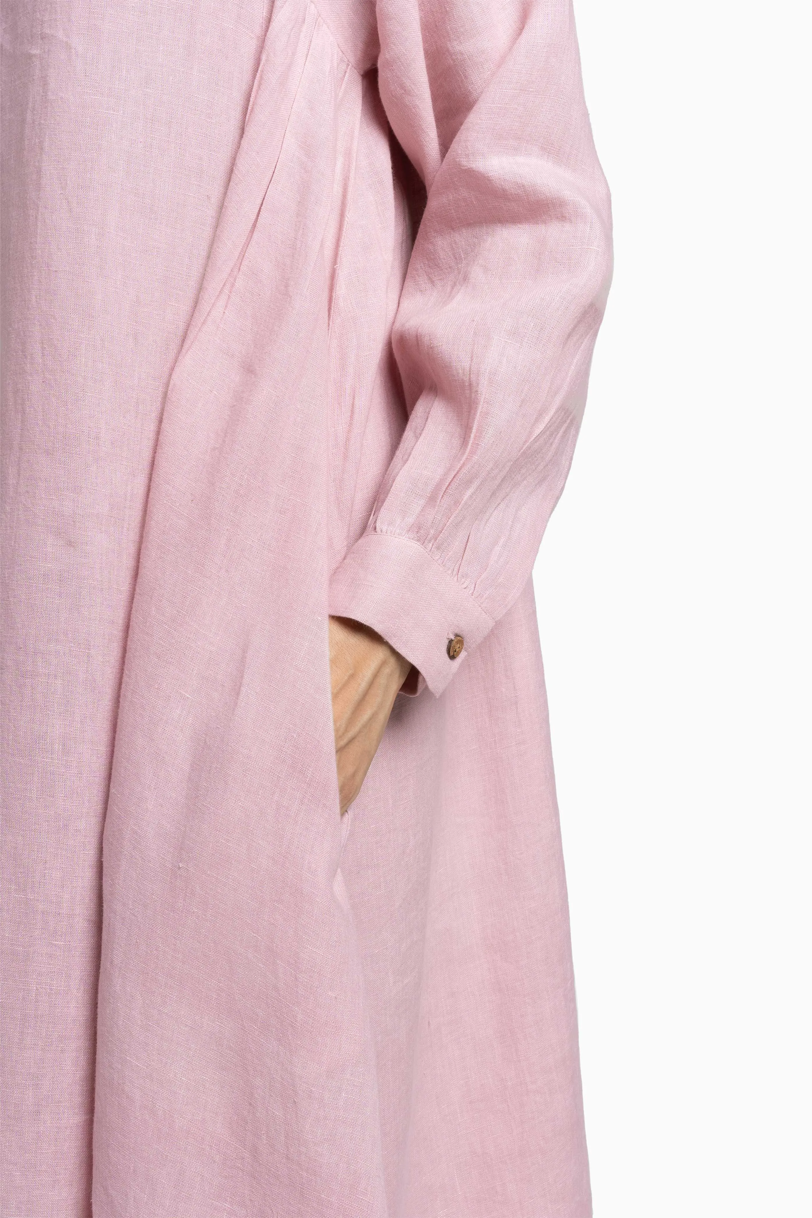 Linen Sandrine Dress-Petal Pink