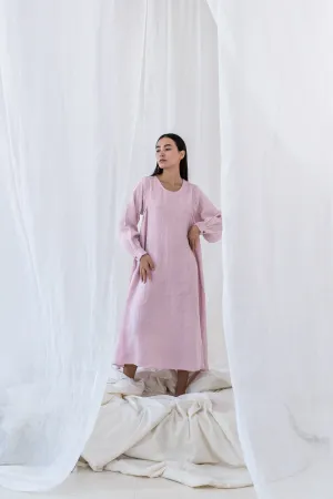 Linen Sandrine Dress-Petal Pink