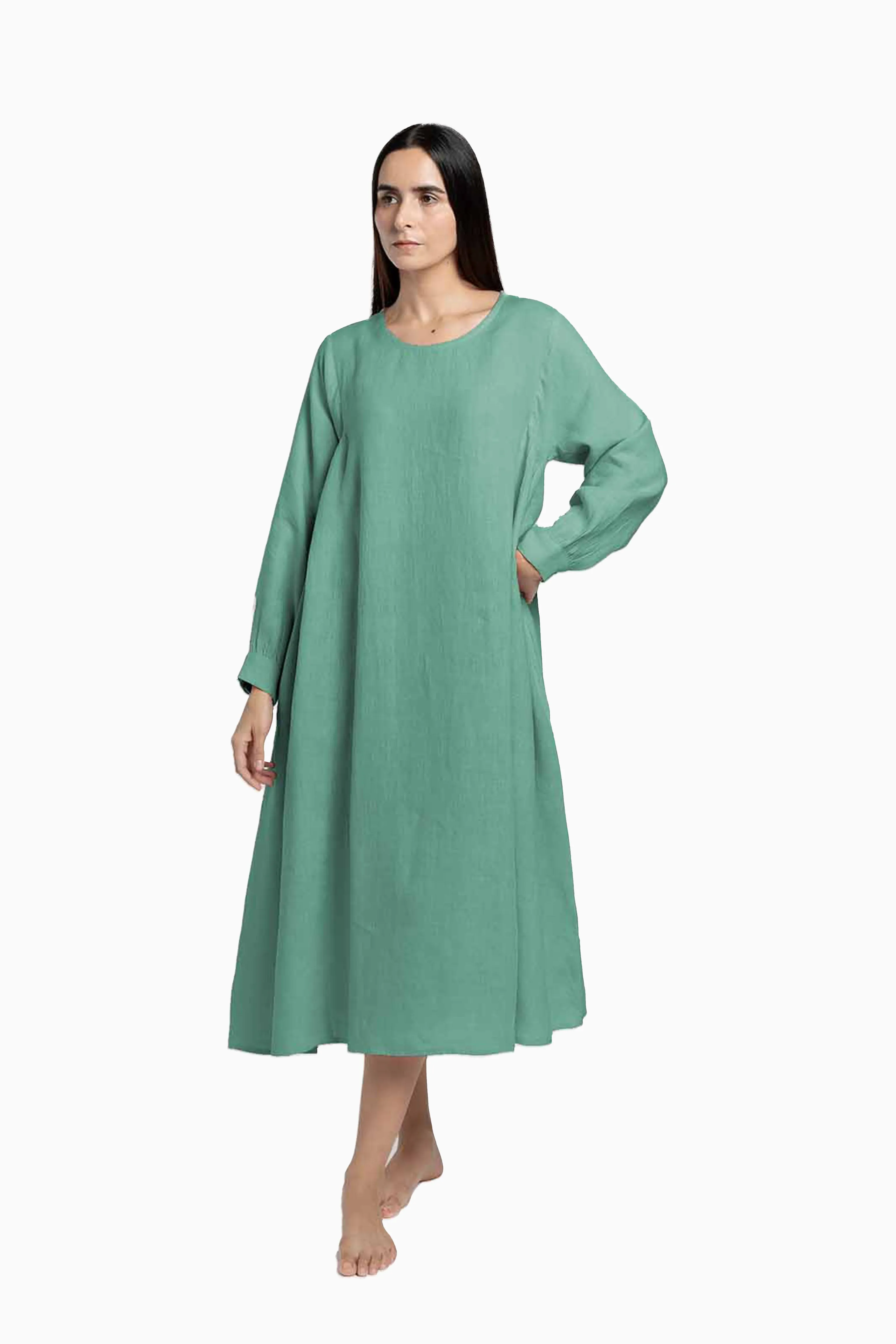 Linen Sandrine Dress-Petal Pink