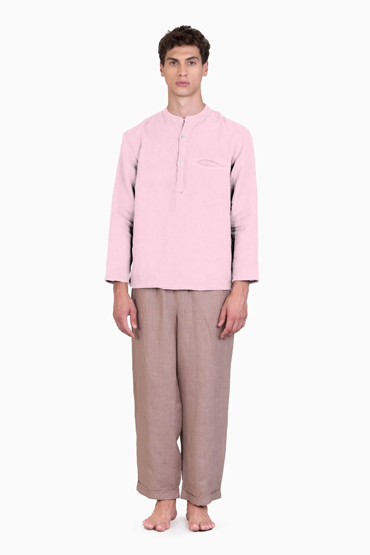 Linen Terran Shirt-Petal Pink