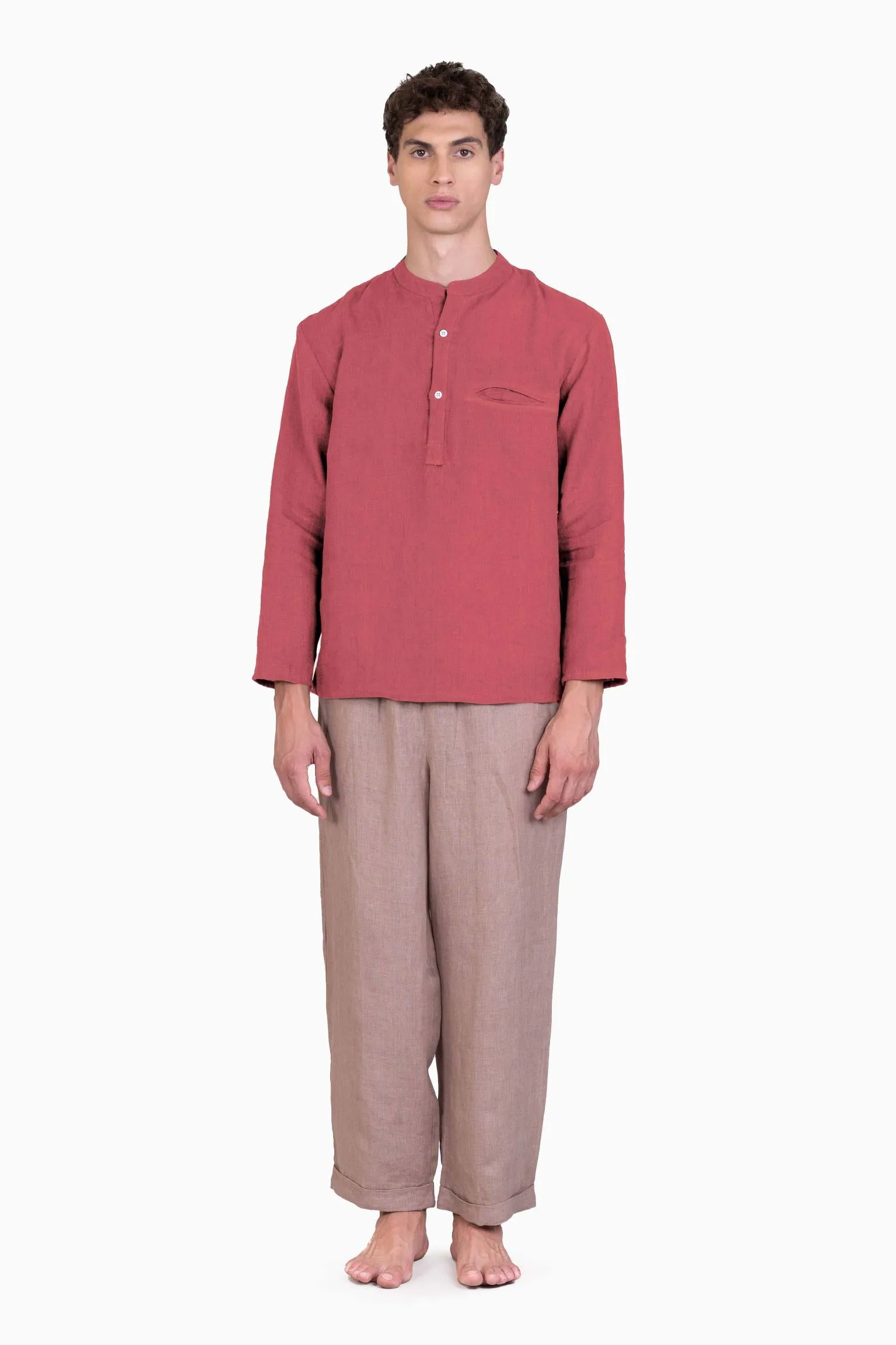 Linen Terran Shirt-Petal Pink