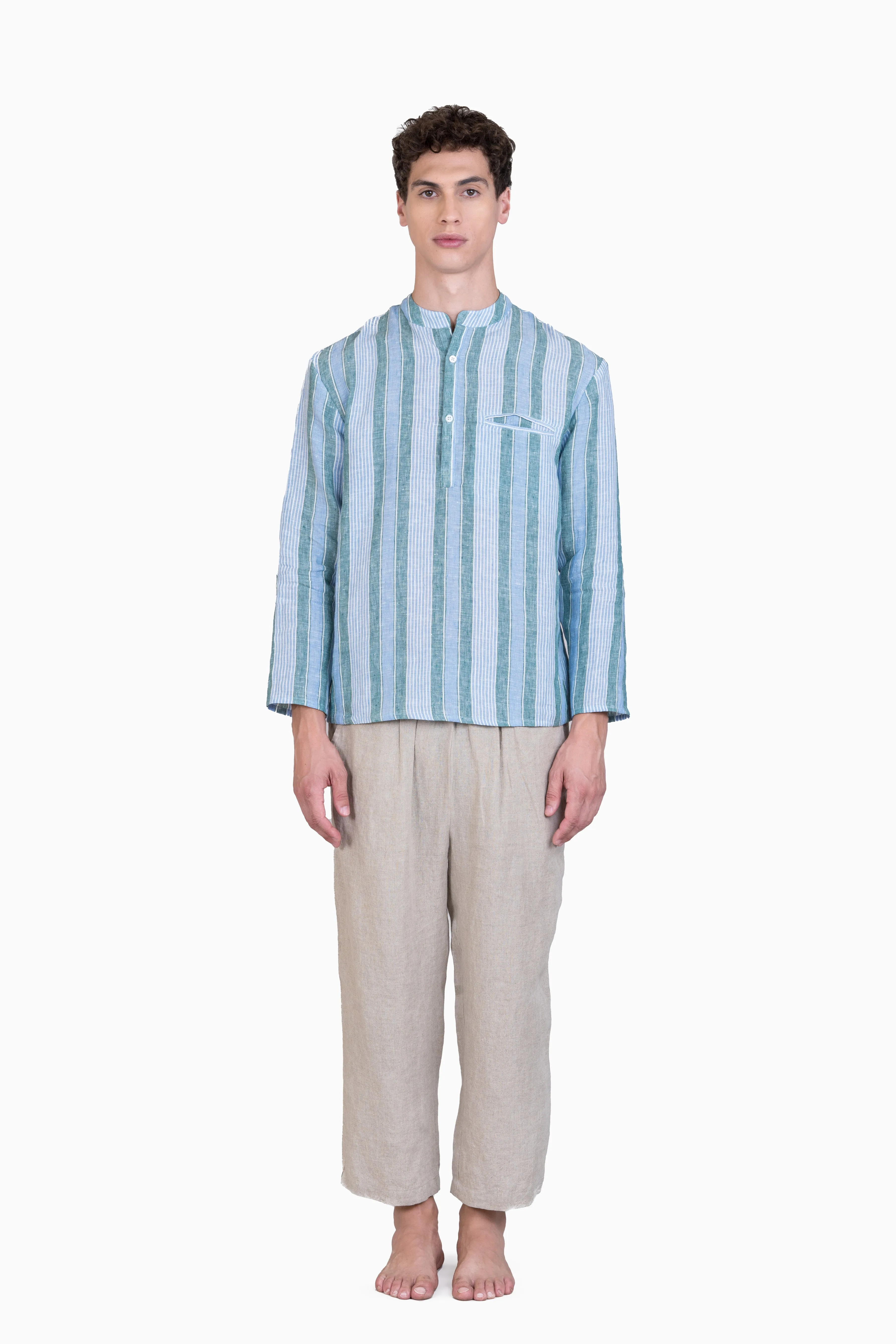 Linen Trevor Shirt-Vern Yellow