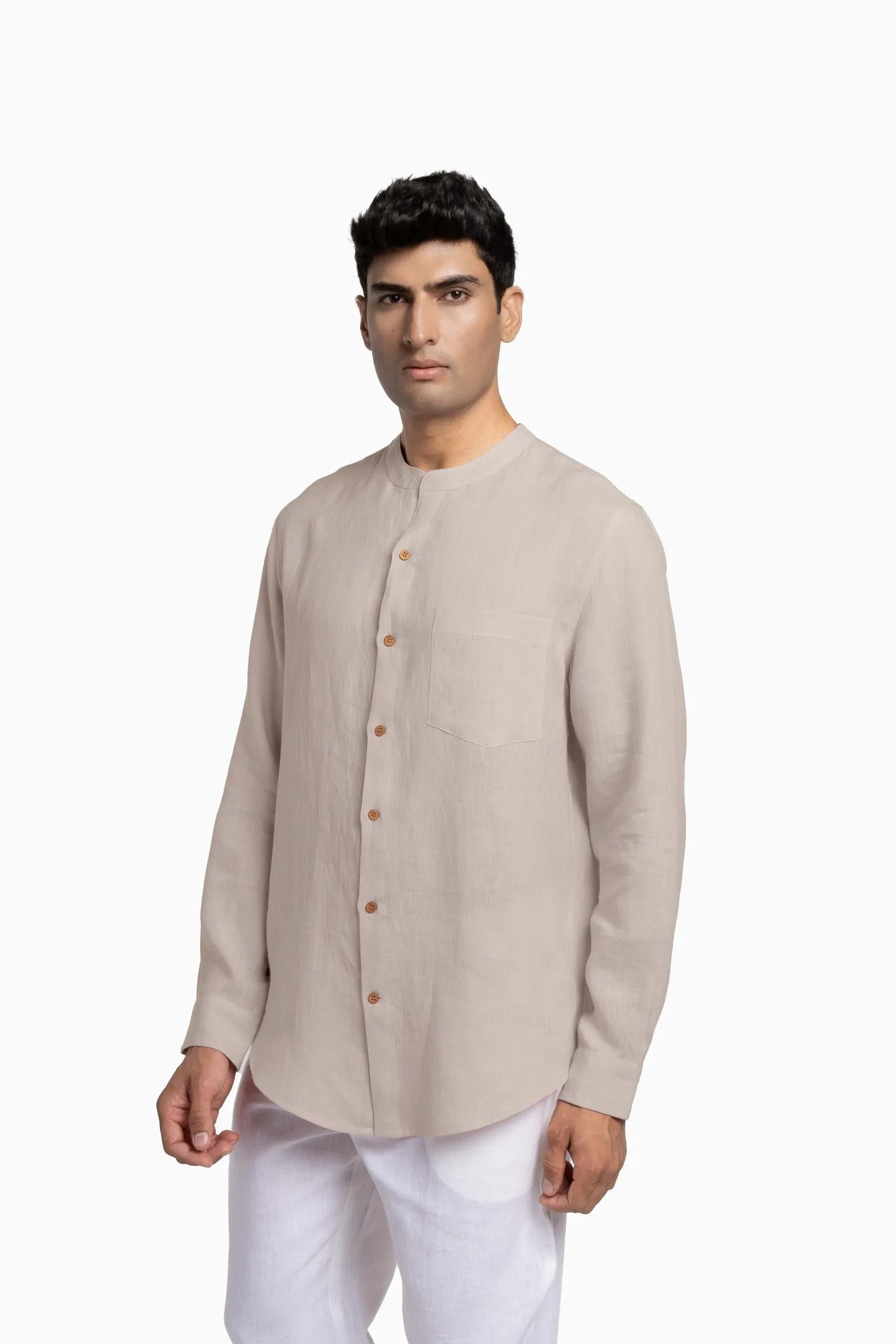 Linen Tyler Shirt-Misty Lilac