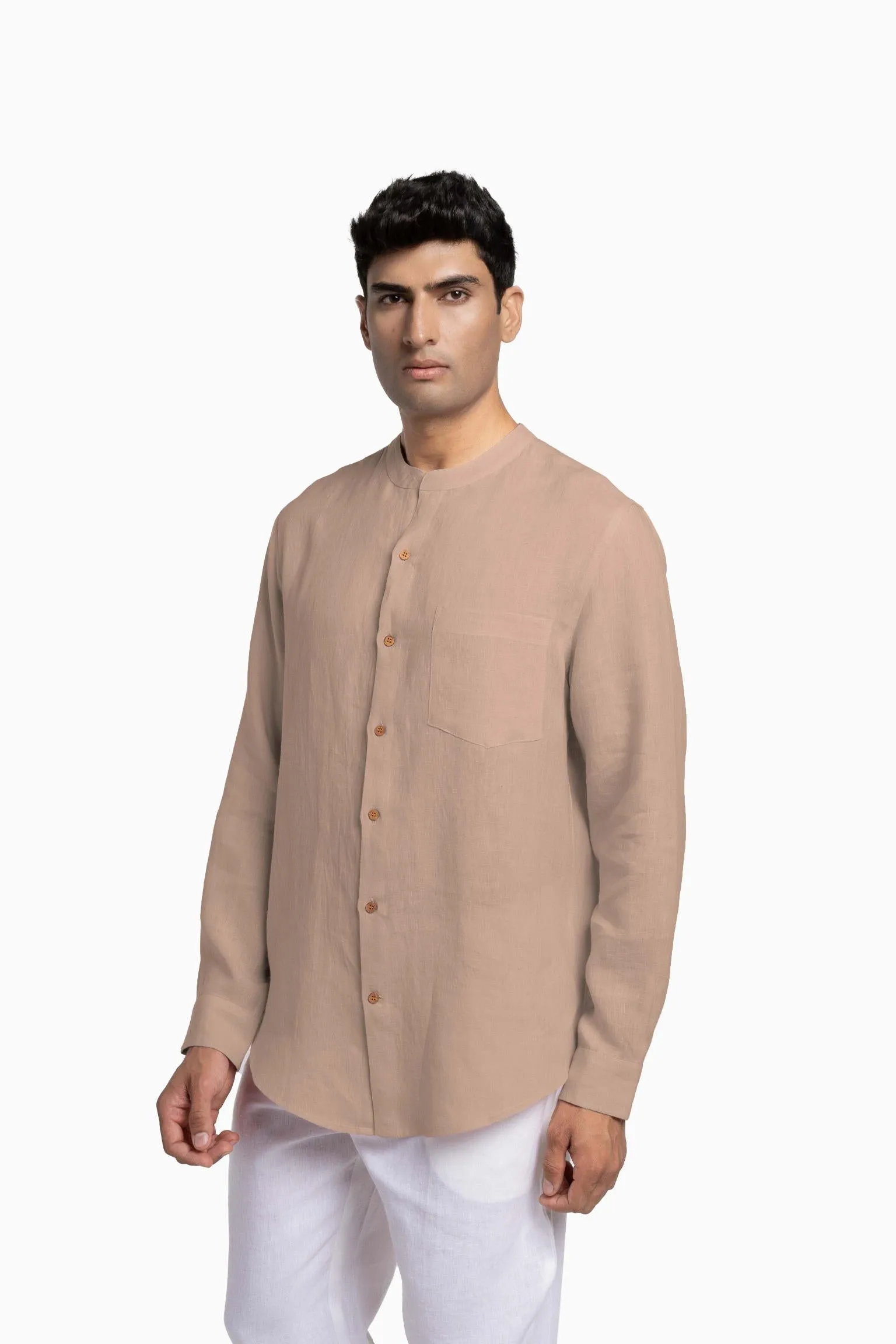 Linen Tyler Shirt-Misty Lilac