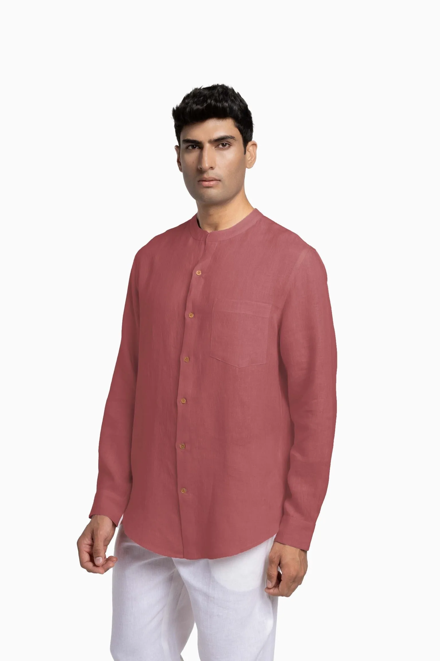 Linen Tyler Shirt-Misty Lilac