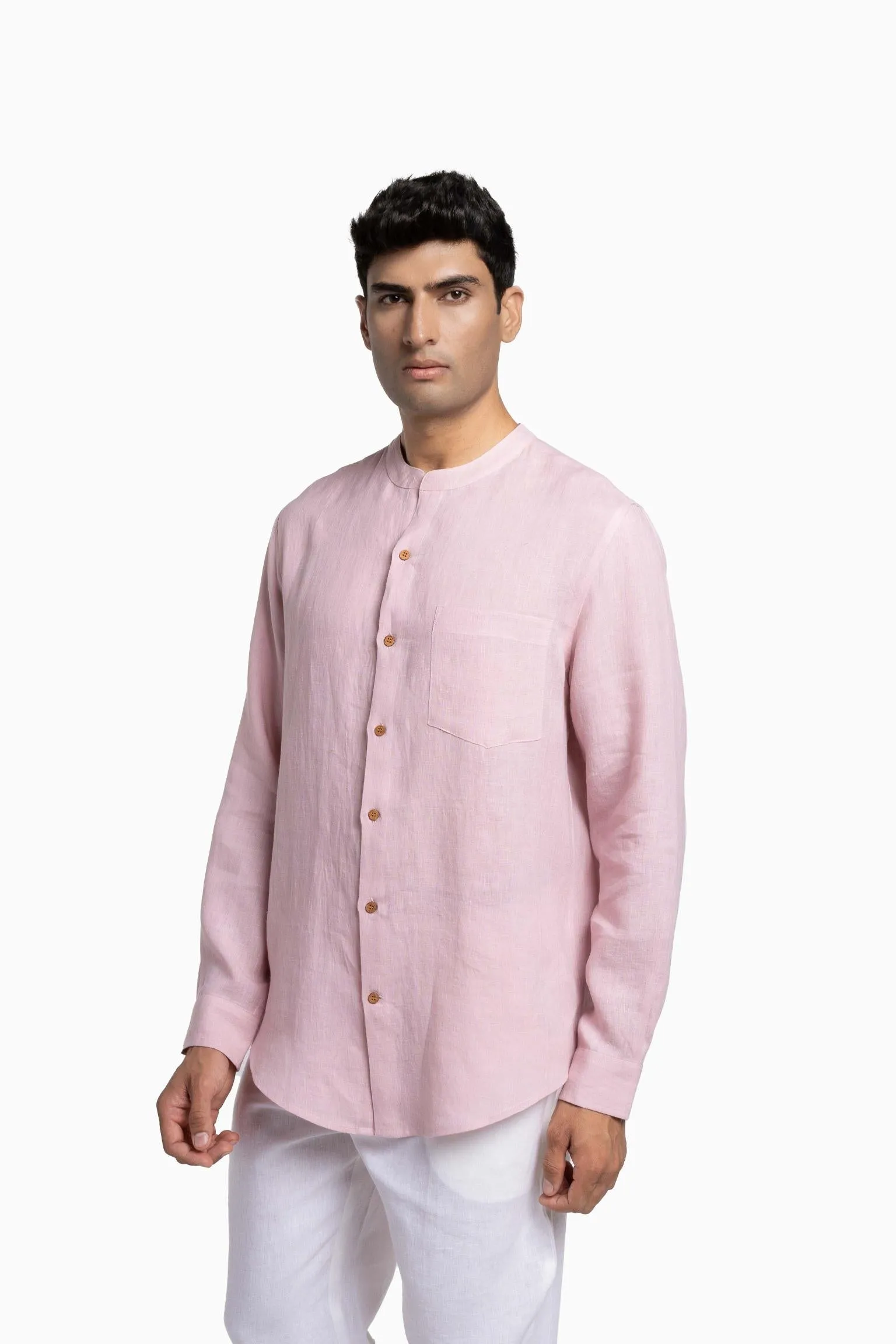 Linen Tyler Shirt-Misty Lilac
